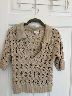 Ronny Kobo Naveen Knit Open Weave Sweater S